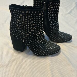 Vince Camuto Black Studded Ankle Booties